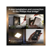 Produktbild för Philips Hue White Welcome - vägglampa - LED x 2 - 20.5 W - varmt vitt ljus - 2700 K - svart