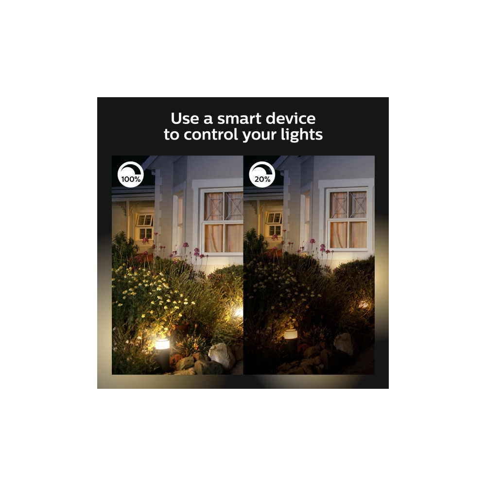 Produktbild för Philips Hue White Welcome - vägglampa - LED x 2 - 20.5 W - varmt vitt ljus - 2700 K - svart