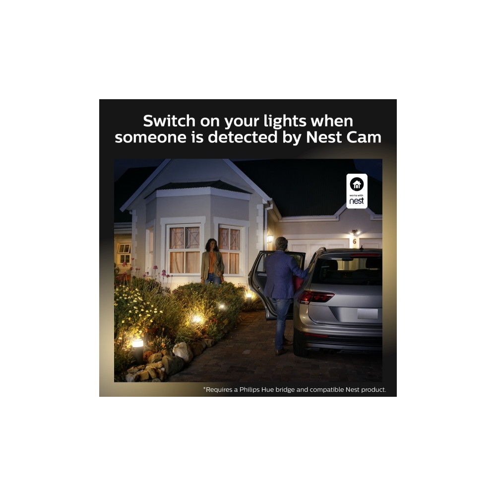 Produktbild för Philips Hue White Welcome - vägglampa - LED x 2 - 20.5 W - varmt vitt ljus - 2700 K - svart