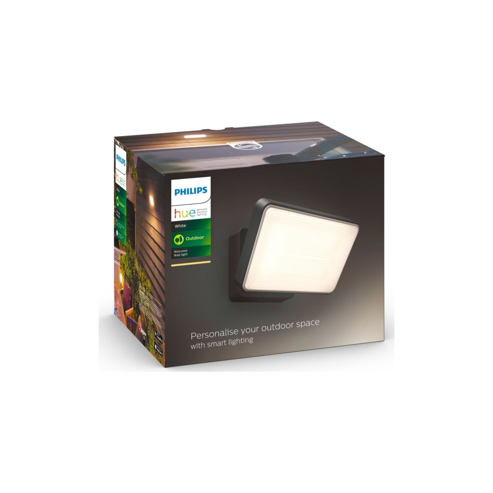 Produktbild för Philips Hue White Welcome - vägglampa - LED x 2 - 20.5 W - varmt vitt ljus - 2700 K - svart