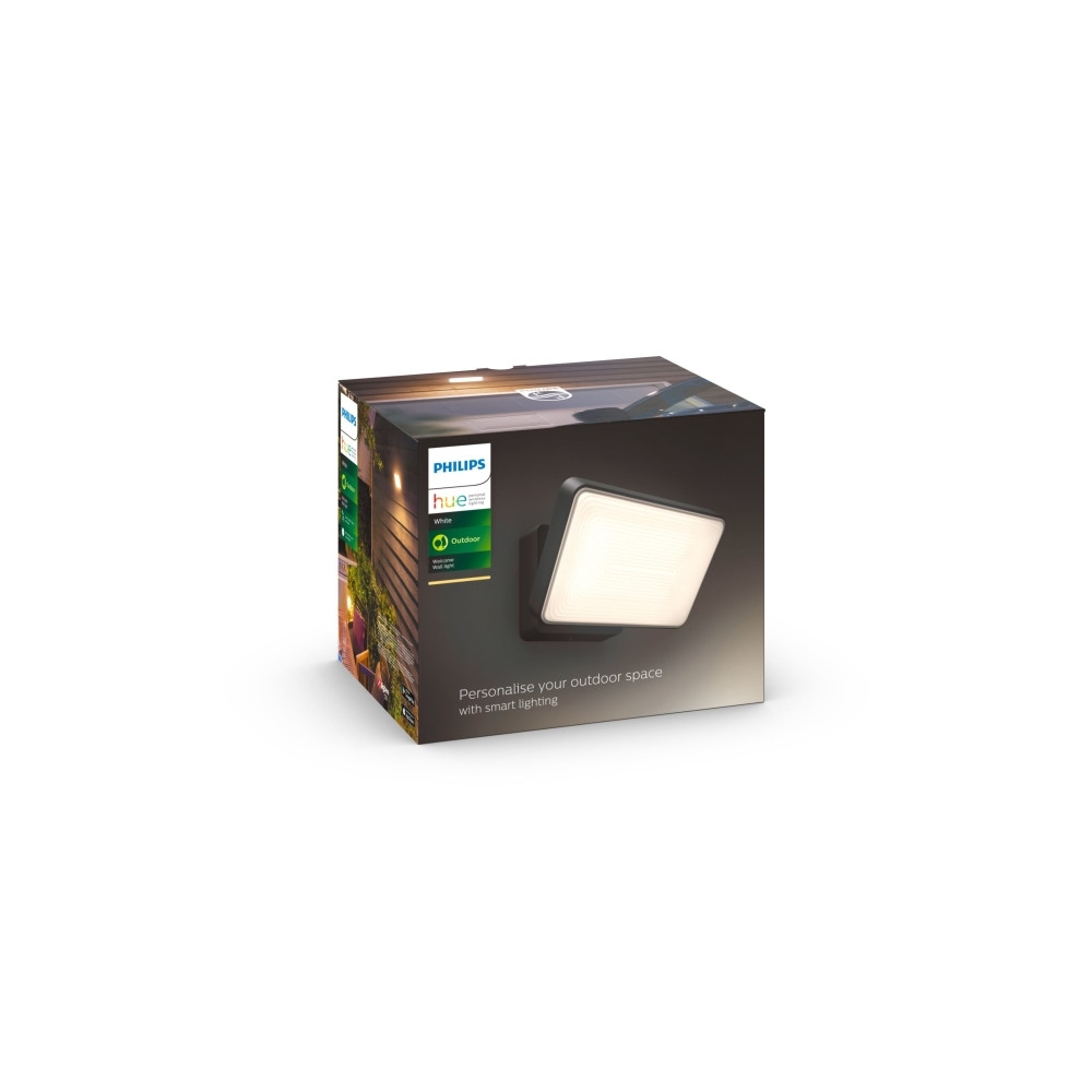 Produktbild för Philips Hue White Welcome - vägglampa - LED x 2 - 20.5 W - varmt vitt ljus - 2700 K - svart