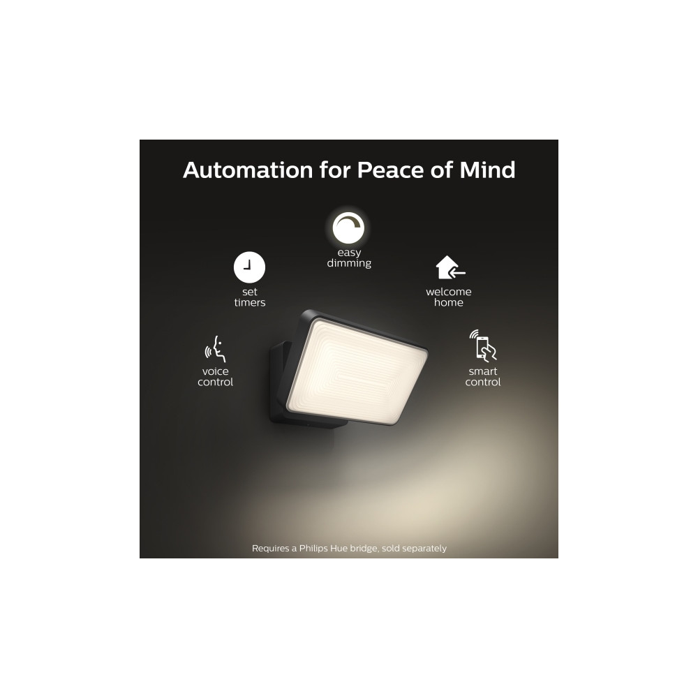 Produktbild för Philips Hue White Welcome - vägglampa - LED x 2 - 20.5 W - varmt vitt ljus - 2700 K - svart