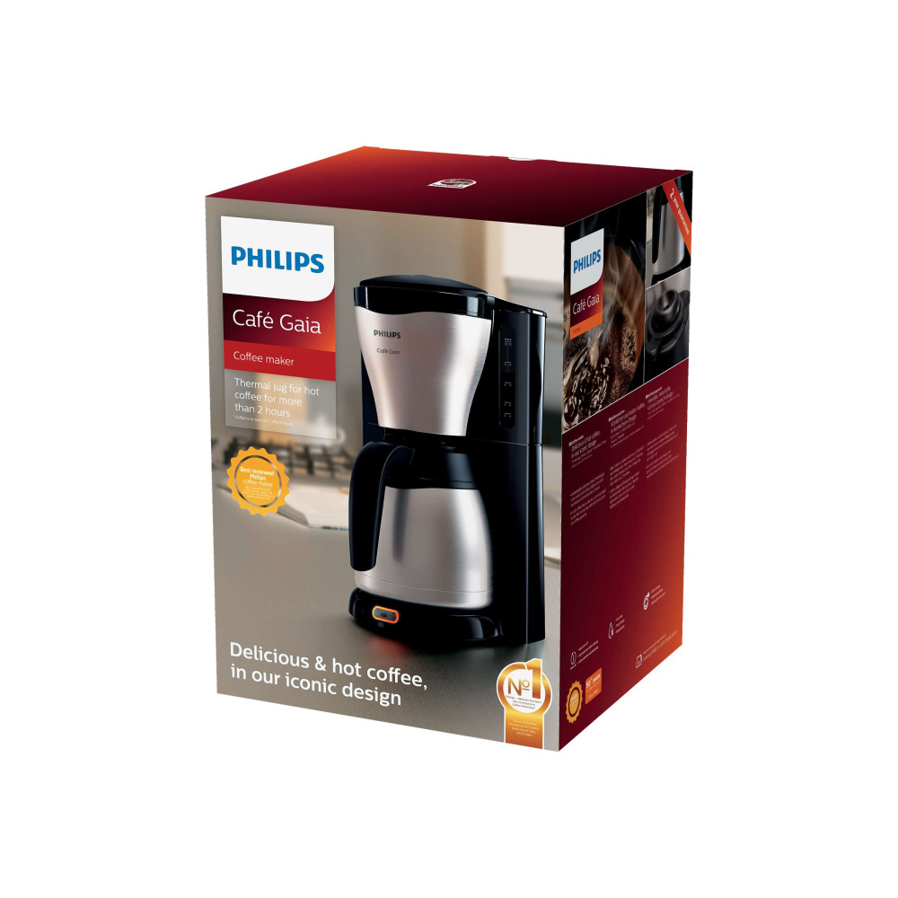 Produktbild för Philips Café Gaia HD7546 - kaffemaskin - metall/svart