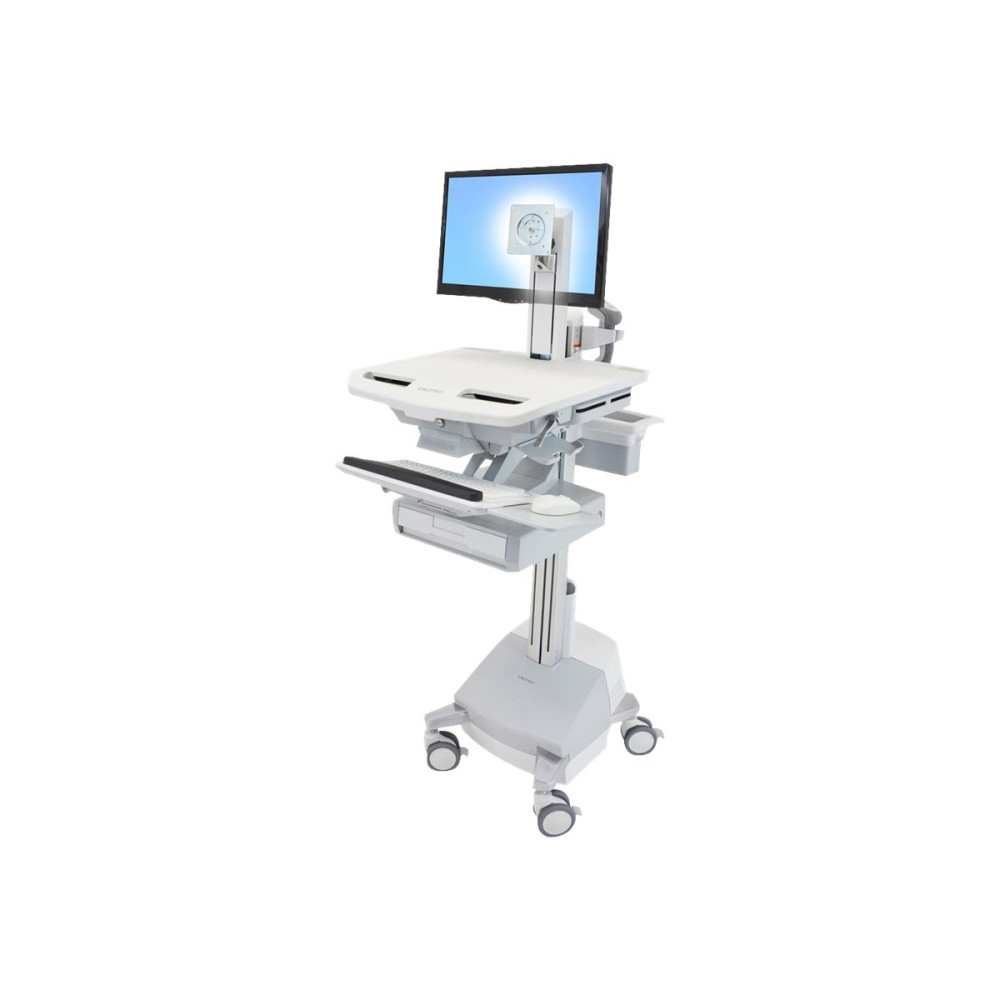 Produktbild för Ergotron StyleView vagn - Konstant kraftteknik - för LCD-skärm/tangentbord/mus/processor/anteckningsbok/streckkodsläsare - med LCD-led, fack (1x1), EU - TAA-kompatibel