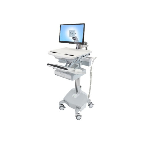 ERGOTRON Ergotron StyleView vagn - öppen arkitektur - för LCD-skärm/tangentbord/mus/processor/anteckningsbok/streckkodsläsare - grå, vit, polerat aluminium - TAA-kompatibel