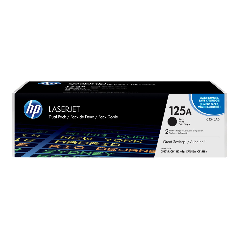 Produktbild för HP 125A - 2-pack - svart - original - LaserJet - tonerkassett (CB540AD)