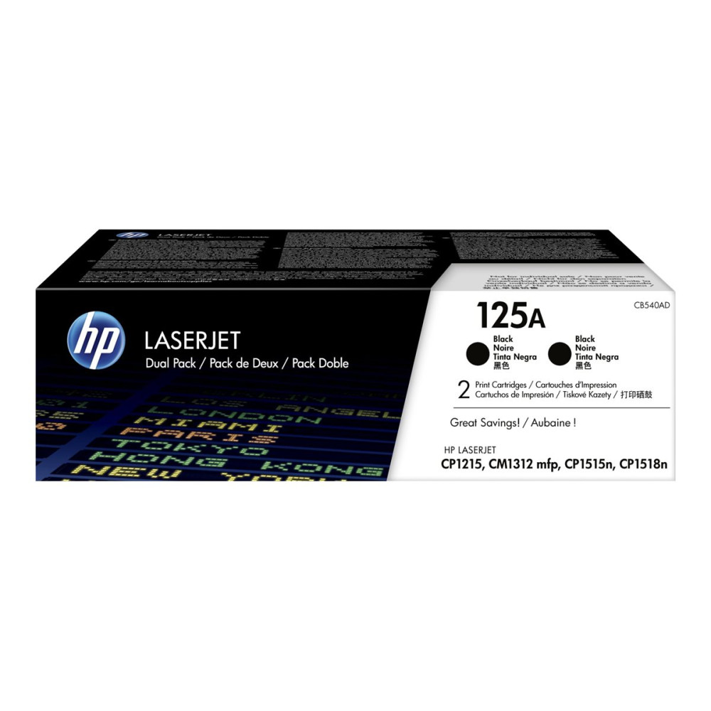 Produktbild för HP 125A - 2-pack - svart - original - LaserJet - tonerkassett (CB540AD)