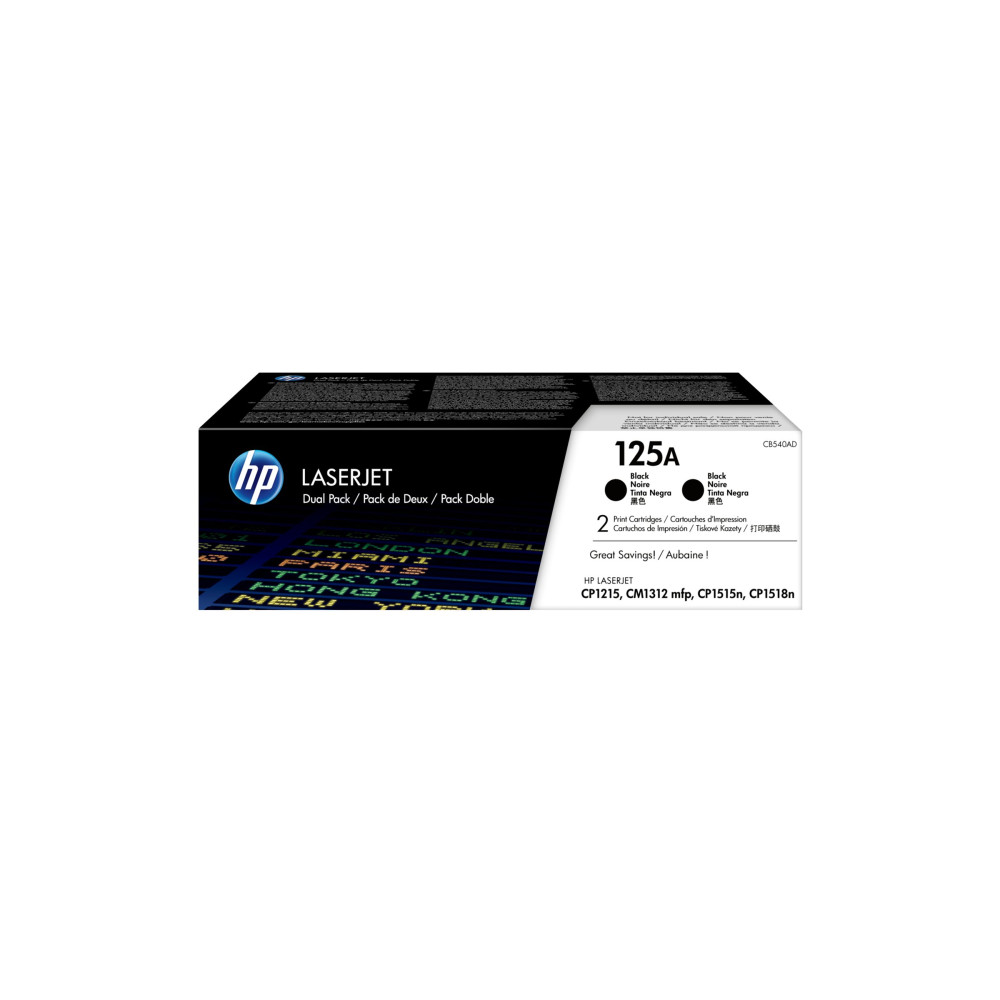Produktbild för HP 125A - 2-pack - svart - original - LaserJet - tonerkassett (CB540AD)