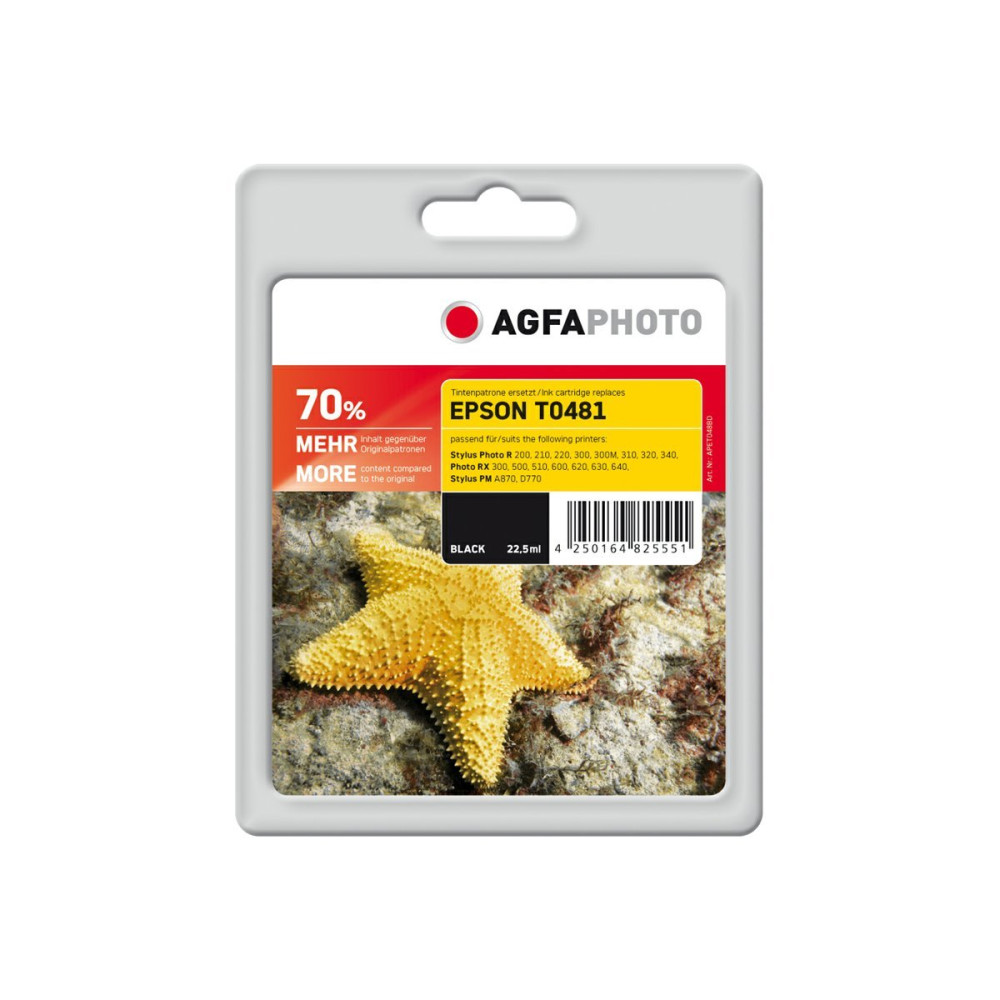 Produktbild för AgfaPhoto - svart - kompatibel - bläckpatron (alternativ för: Epson C13T04814010, Epson T0481)