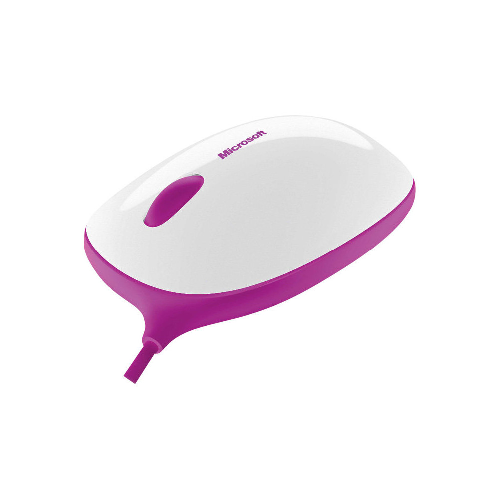 Produktbild för Microsoft Express Mouse - mus - USB - vit, rosa