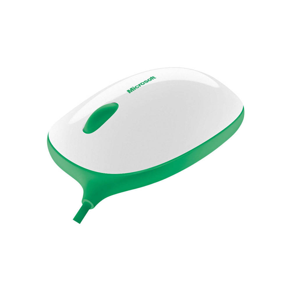 Produktbild för Microsoft Express Mouse - mus - USB - vit, grön