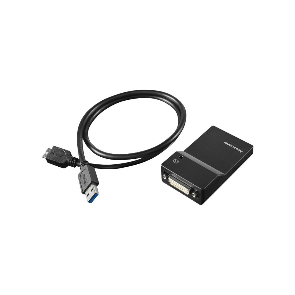 Produktbild för Lenovo USB 3.0 to DVI/VGA Monitor Adapter - extern videoadapter