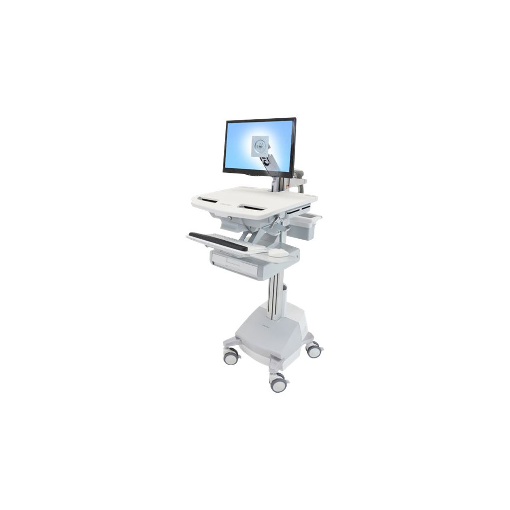 Produktbild för Ergotron StyleView vagn - öppen arkitektur - för LCD-skärm/tangentbord/mus/processor/anteckningsbok/streckkodsläsare - TAA-kompatibel
