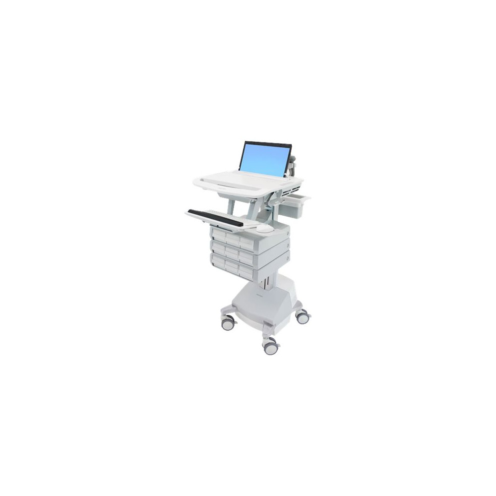 Produktbild för Ergotron StyleView vagn - öppen arkitektur - för notebook/tangentbord/mus - grå, vit, polerat aluminium - TAA-kompatibel