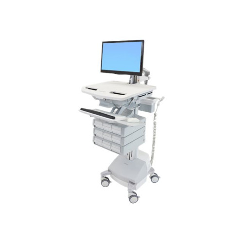 ERGOTRON Ergotron StyleView vagn - öppen arkitektur - för LCD-skärm/tangentbord/mus/processor/anteckningsbok/streckkodsläsare - grå, vit, polerat aluminium - TAA-kompatibel