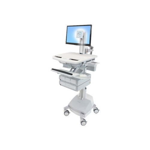 ERGOTRON Ergotron StyleView vagn - för LCD-skärm/tangentbord/mus/processor/anteckningsbok/streckkodsläsare - grå, vit, polerat aluminium - TAA-kompatibel