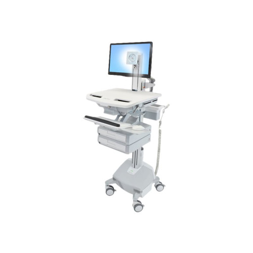 ERGOTRON Ergotron StyleView vagn - för LCD-skärm/tangentbord/mus/processor/anteckningsbok/streckkodsläsare - grå, vit, polerat aluminium - TAA-kompatibel