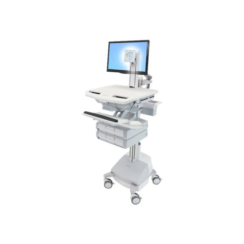 ERGOTRON Ergotron StyleView vagn - för LCD-skärm/tangentbord/mus/processor/anteckningsbok/streckkodsläsare - grå, vit, polerat aluminium - TAA-kompatibel