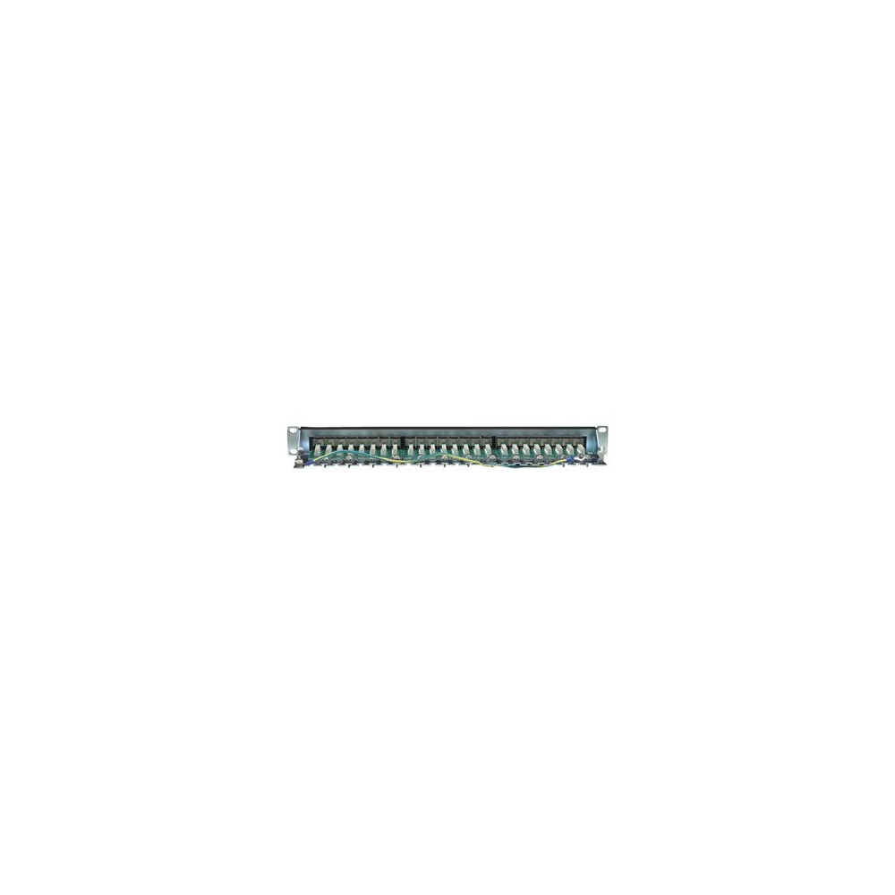 Produktbild för Intellinet Patch Panel, Cat6, FTP, 24-Port, 1U, Shielded, 90° Top-Entry Punch-Down Blocks, Black - patch-panel - 1U - 19"