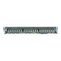 Produktbild för Intellinet Patch Panel, Cat6, FTP, 24-Port, 1U, Shielded, 90° Top-Entry Punch-Down Blocks, Black - patch-panel - 1U - 19"
