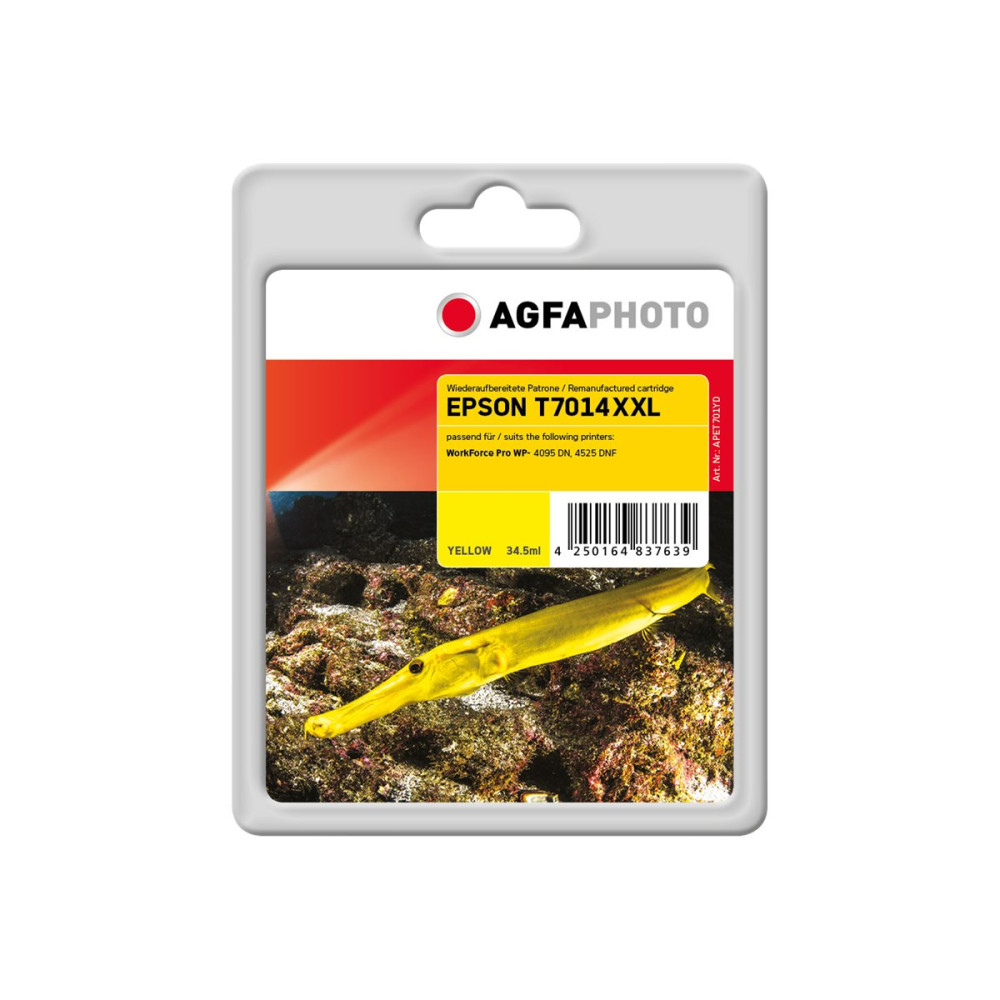 Produktbild för AgfaPhoto - gul - kompatibel - bläckpatron (alternativ för: Epson C13T70144010, Epson T7014)