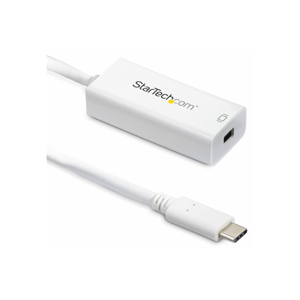 Produktbild för StarTech USB-C till Mini DisplayPort-adapter - 4K 60 Hz - Vit - videokort - USB-C till Mini DisplayPort - 18 cm