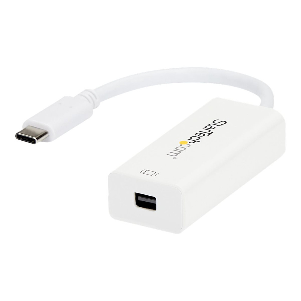 Produktbild för StarTech USB-C till Mini DisplayPort-adapter - 4K 60 Hz - Vit - videokort - USB-C till Mini DisplayPort - 18 cm