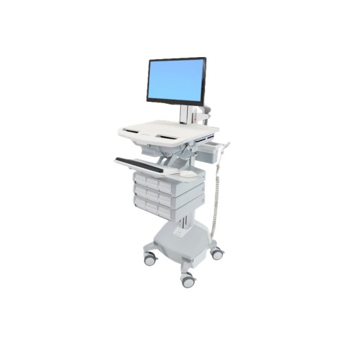 ERGOTRON Ergotron StyleView vagn - öppen arkitektur - för LCD-bildskärm/tangentbord/mus/processor/bärbar dator/kamera/skanner - grå, vit, polerat aluminium - TAA-kompatibel
