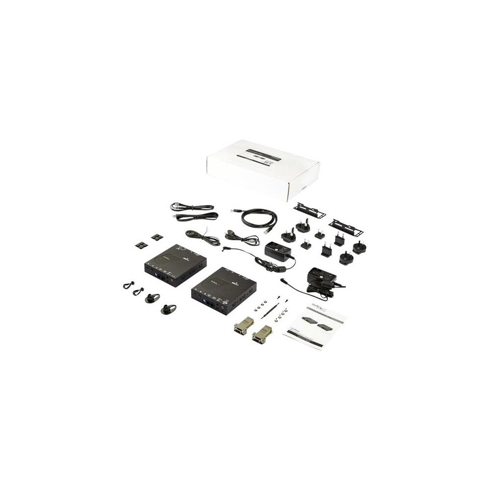 Produktbild för StarTech.com HDMI over IP Extender Kit with Video Wall Support - 1080p - HDMI over CAT5e / CAT6 Transmitter and Receiver Kit (ST12MHDLAN2K) - video/ljud/infraröd/seriell förlängare - HDMI - TAA-kompatibel