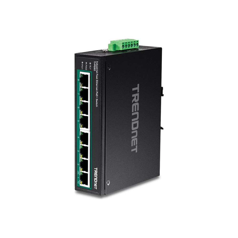 Produktbild för TRENDnet TI-PE80 - Industrial - switch - 8 portar - TAA-kompatibel