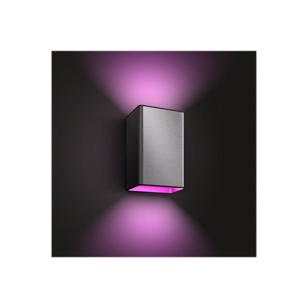Produktbild för Philips Hue White and Color Ambiance Resonate - vägglampa - LED x 2 - 8 W - 2000-6500 K - rostfritt stål