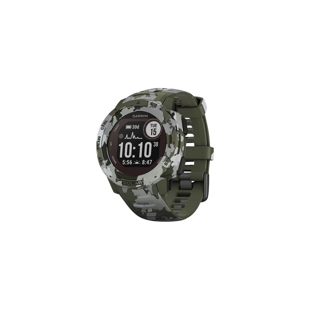 Produktbild för Garmin Instinct Solar Camo Edition - lav kamouflage - sportklocka med band - lavmönstrad kamouflage