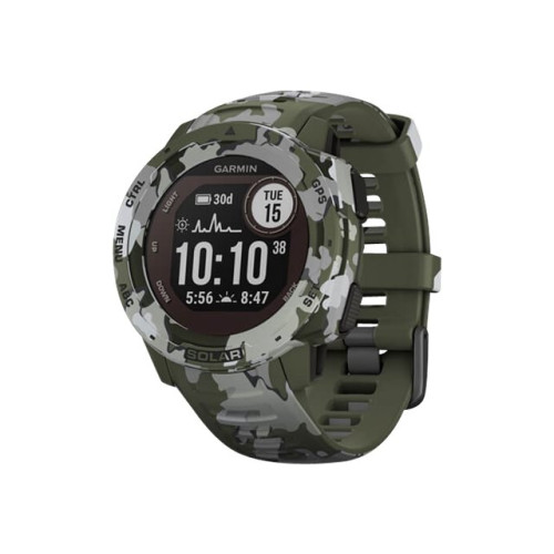 Garmin Garmin Instinct Solar Camo Edition - lav kamouflage - sportklocka med band - lavmönstrad kamouflage