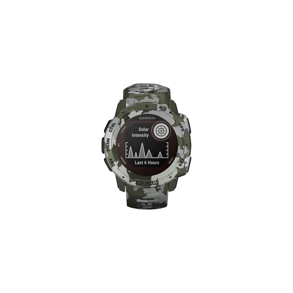 Produktbild för Garmin Instinct Solar Camo Edition - lav kamouflage - sportklocka med band - lavmönstrad kamouflage
