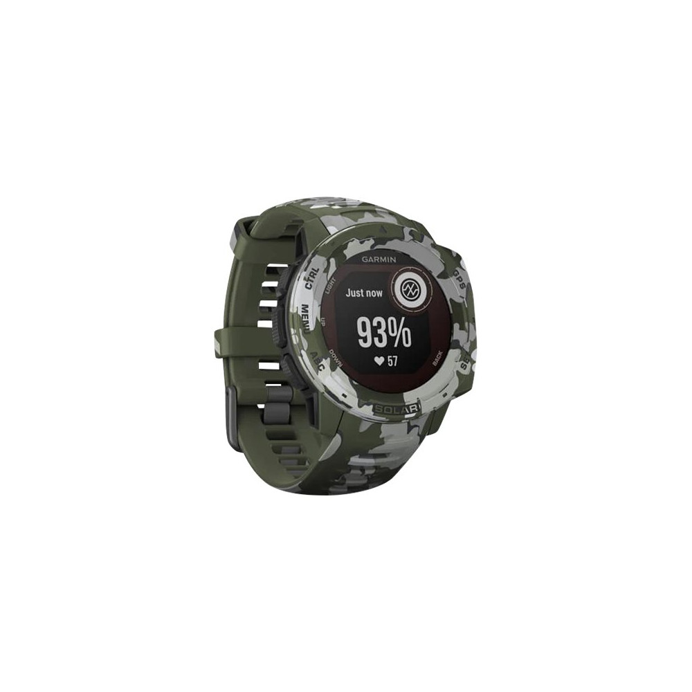 Produktbild för Garmin Instinct Solar Camo Edition - lav kamouflage - sportklocka med band - lavmönstrad kamouflage