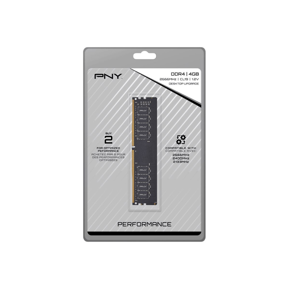 Produktbild för PNY - DDR4 - modul - 4 GB - DIMM 288-pin - 2666 MHz / PC4-21300 - ej buffrad