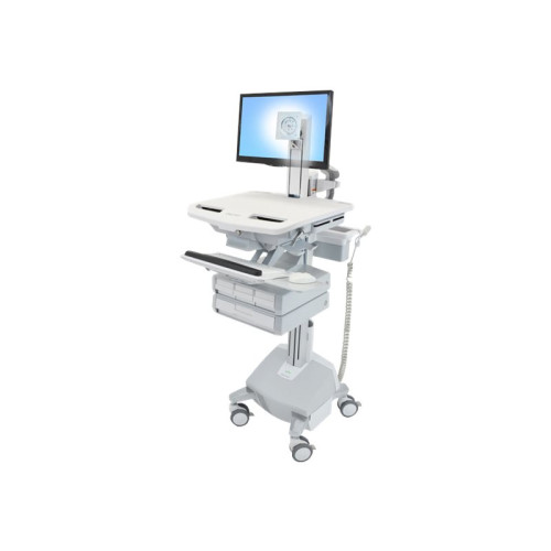 ERGOTRON Ergotron StyleView vagn - för LCD-skärm/tangentbord/mus/processor/anteckningsbok/streckkodsläsare - grå, vit, polerat aluminium - TAA-kompatibel