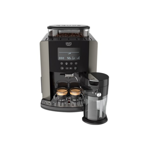 Krups Krups Essential EA819E - automatisk kaffekokare med mjölkskummare - 15 bar - tenngrå