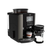 Produktbild för Krups Essential EA819E - automatisk kaffekokare med mjölkskummare - 15 bar - tenngrå