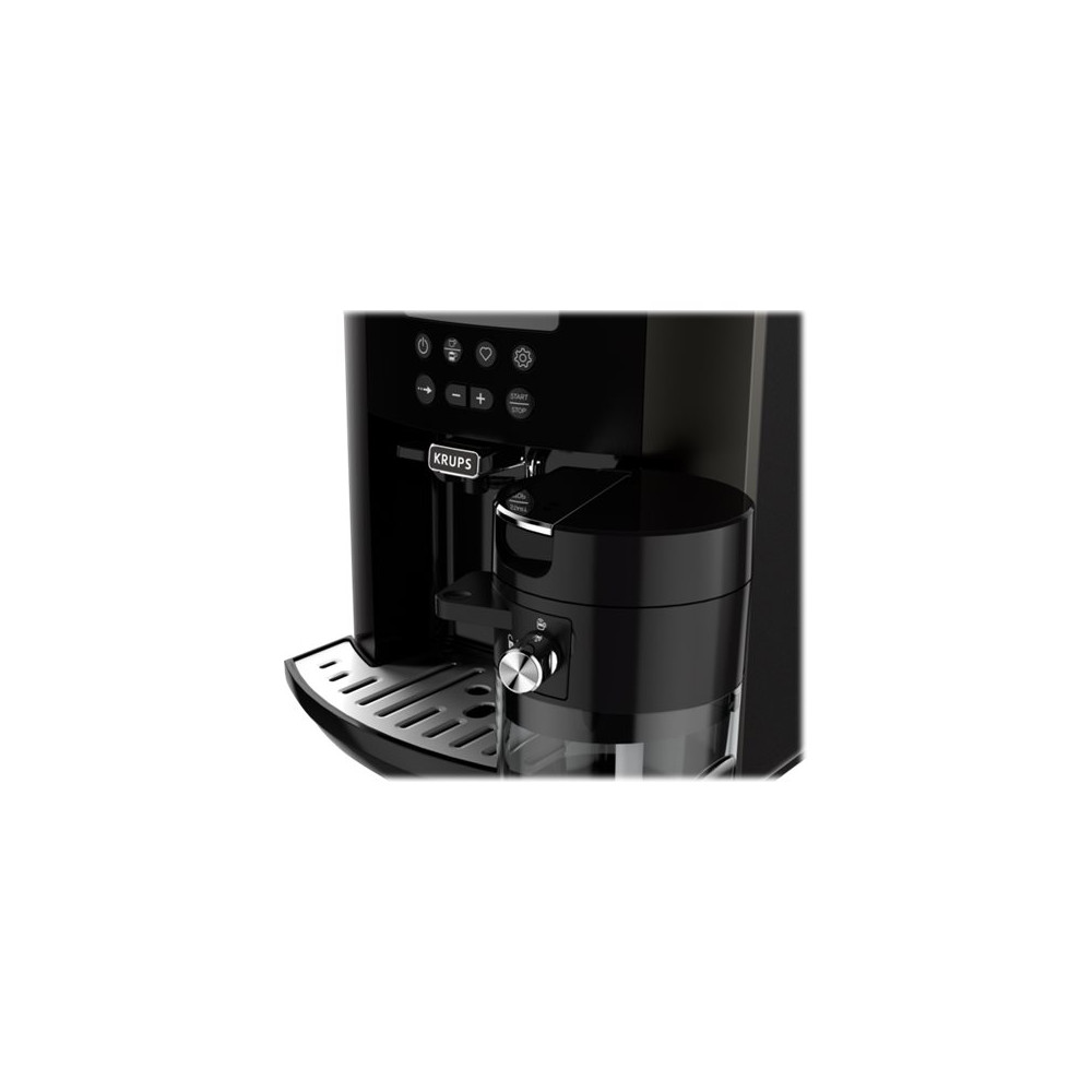 Produktbild för Krups Essential EA819E - automatisk kaffekokare med mjölkskummare - 15 bar - tenngrå