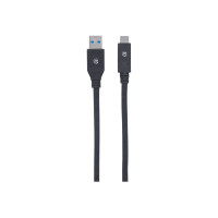 Produktbild för Manhattan USB-C to USB-A Cable, 3m, Male to Male, 5 Gbps (USB 3.2 Gen1 aka USB 3.0), 3A (fast charging), SuperSpeed USB, Black, Lifetime Warranty, Polybag - USB typ C-kabel - USB-C till USB typ A - 3 m