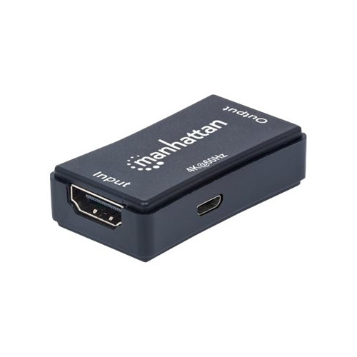 Manhattan Manhattan HDMI Repeater, 4K@60Hz, Active, Boosts HDMI Signal up to 40m, Black, Three Year Warranty, Blister - förlängd räckvidd för audio/video - HDMI