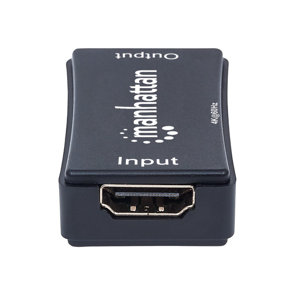 Produktbild för Manhattan HDMI Repeater, 4K@60Hz, Active, Boosts HDMI Signal up to 40m, Black, Three Year Warranty, Blister - förlängd räckvidd för audio/video - HDMI