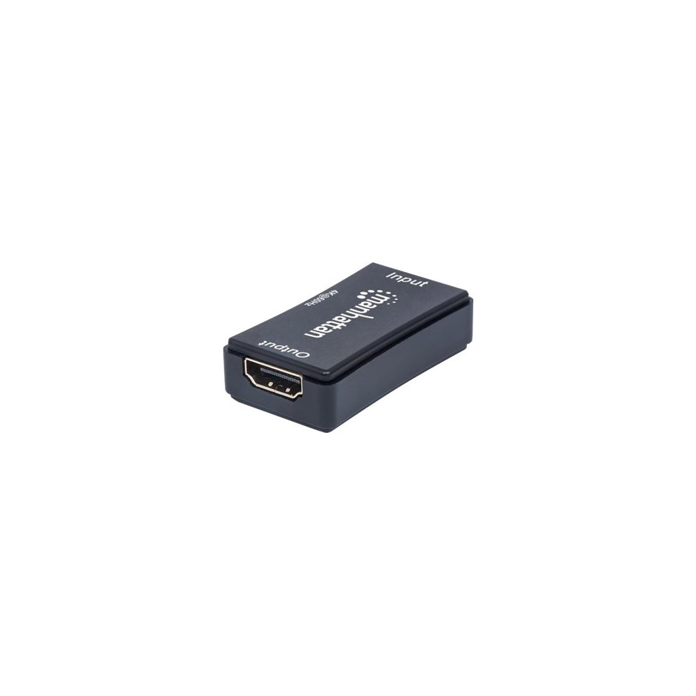 Produktbild för Manhattan HDMI Repeater, 4K@60Hz, Active, Boosts HDMI Signal up to 40m, Black, Three Year Warranty, Blister - förlängd räckvidd för audio/video - HDMI