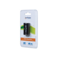 Produktbild för Manhattan HDMI Repeater, 4K@60Hz, Active, Boosts HDMI Signal up to 40m, Black, Three Year Warranty, Blister - förlängd räckvidd för audio/video - HDMI