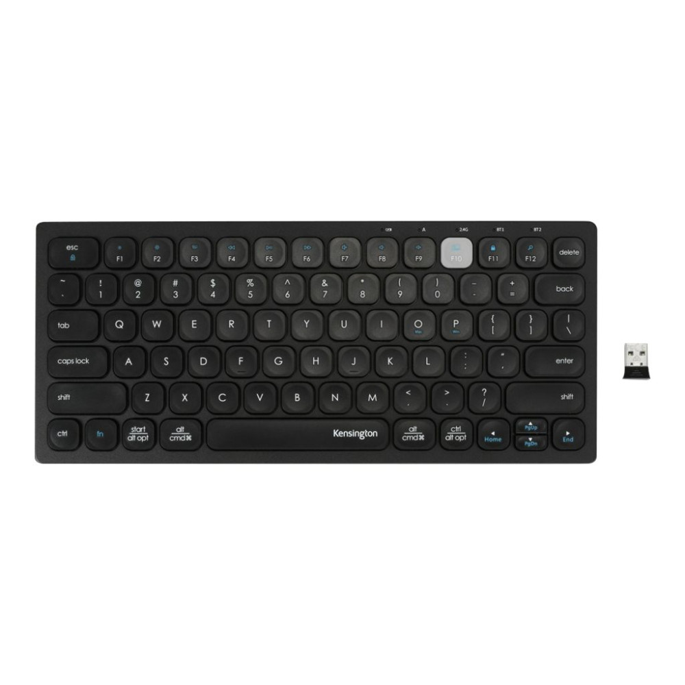 Produktbild för Kensington Multi-Device Dual Wireless Compact Keyboard - tangentbord - hela norden - svart Inmatningsenhet