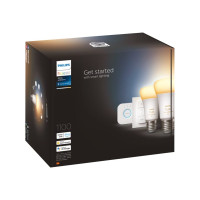 Produktbild för Philips Hue White ambiance Starter Kit - trådlös belysningsuppsättning - LED-glödlampa x 2 - form: A60 - E27 - 8 W - varmt vitt till svalt dagsljus - 2200-6500 K