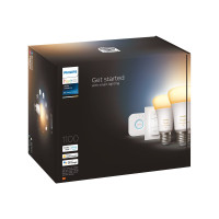 Produktbild för Philips Hue White ambiance Starter Kit - trådlös belysningsuppsättning - LED-glödlampa x 2 - form: A60 - E27 - 8 W - varmt vitt till svalt dagsljus - 2200-6500 K