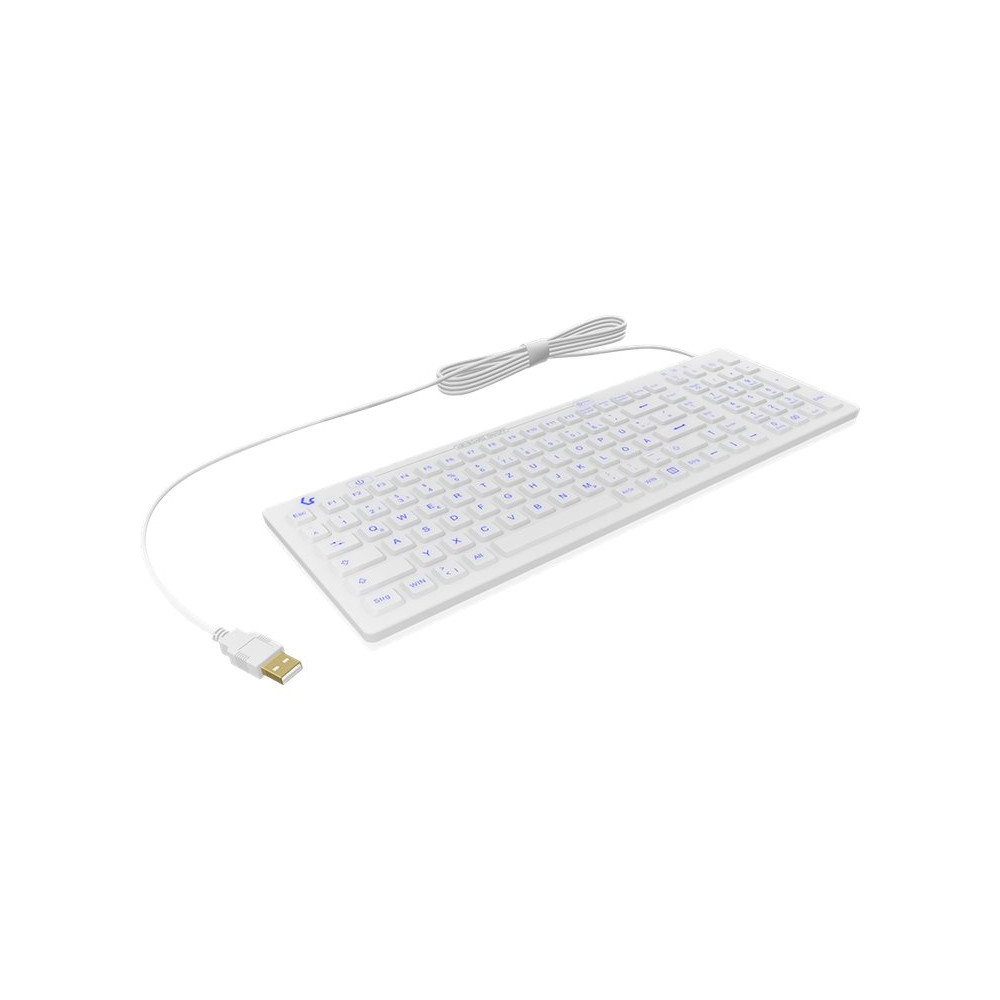 Produktbild för KeySonic KSK-6031INEL-Wh - tangentbord - QWERTZ - tysk - vit Inmatningsenhet