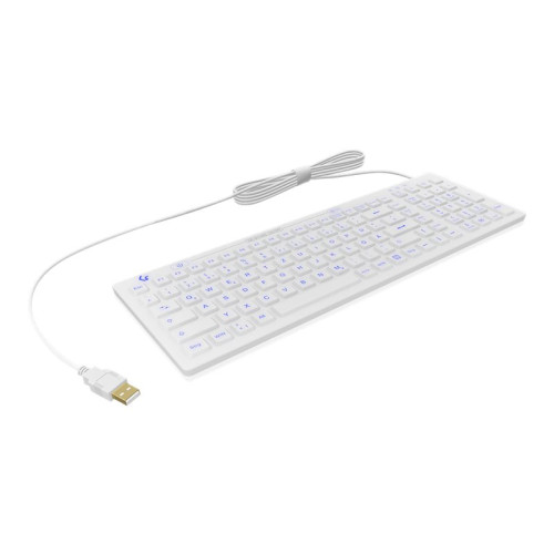 Keysonic KeySonic KSK-6031INEL-Wh - tangentbord - QWERTZ - tysk - vit Inmatningsenhet